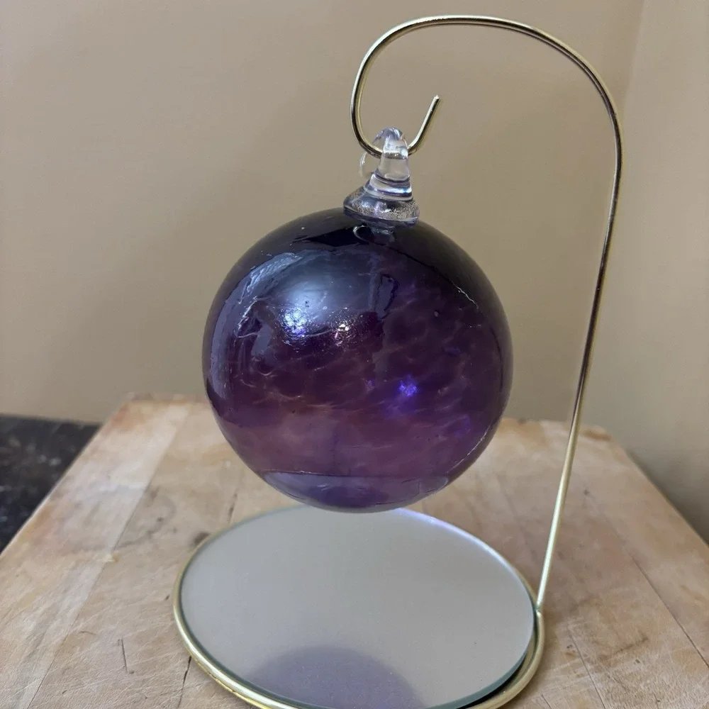 Prairie Fire Glass Studio Purple Hand Blown Glass/Fused Glass Ornament‎ Holiday